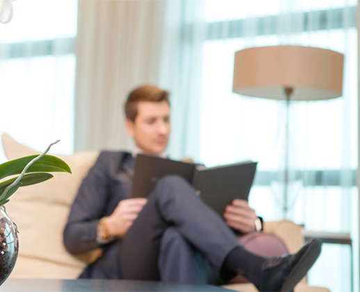 Man reading a report