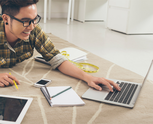 A man using a laptop